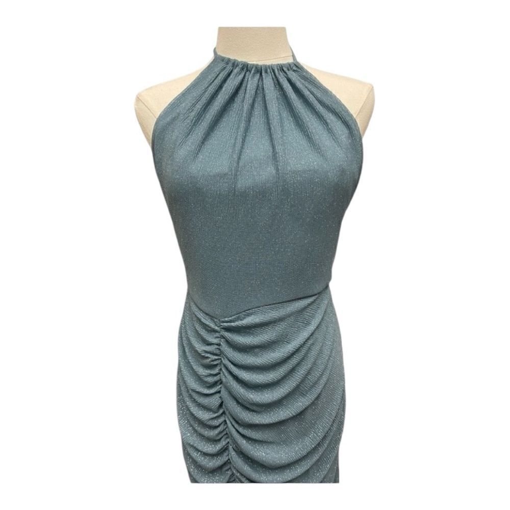 Aidan Mattox  Glitter Halter Maxi Gown Size 6 Formal Fairycore Whimsigoth - Picture 2 of 12